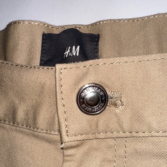 H&M Men's Khaki Cotton Slim Fit Chinos 34x32 - Picture 4 of 8
